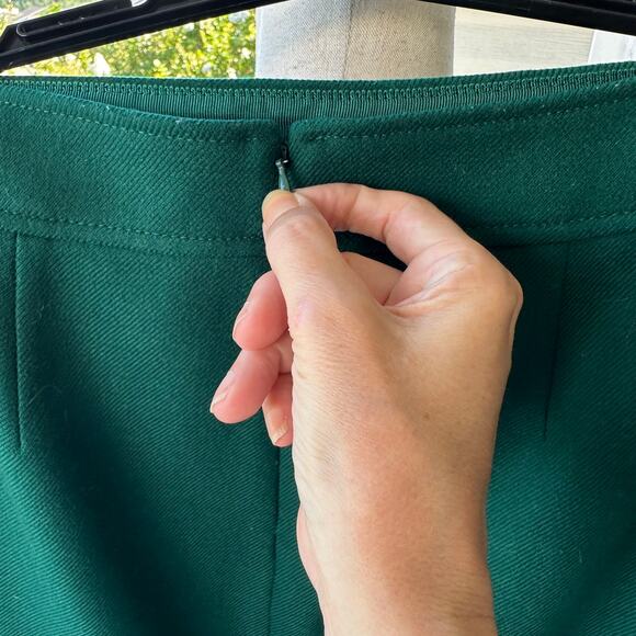 J.Crew 100% Wool Patch Pocket Mini Skirt 6P Emerald Green Preppy Fall Capsule - Picture 5 of 9
